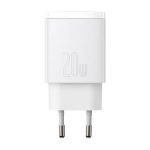 Baseus Compact Quick Charger, USB, USB-C, 20W (White) - Image 3
