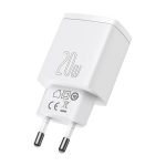 Baseus Compact Quick Charger, USB, USB-C, 20W (White) - Image 2
