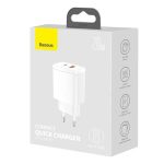 Baseus Compact Quick Charger, USB, USB-C, 20W (White) - Image 9