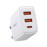 Baseus Compact Quick Charger, 2xUSB, USB-C, PD, 3A, 30W (White) - Image 3