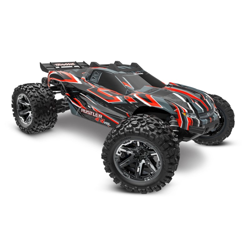 Traxxas Rustler 4x4 VXL 1 10 RTR TQi TSM HD Red w o Battery Charger Heliland