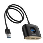 Baseus Square Round USB HUB Adapter USB 3.0 σε 1x USB 3.0 + 3x USB 2.0 1m (Μαύρο) - Image 3