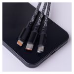 Maxlife ALLin1 Cable USB + USB-C - Lightning + 2x USB-C 1m 66W Black - Image 2
