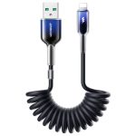 Joyroom S-A43 Crystal-Clear Series USB-A to Lightning Spiral Cable 3A 1.5m - Black
