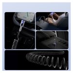 Joyroom S-A43 Crystal-Clear Series USB-A to Lightning Spiral Cable 3A 1.5m - Black - Image 6