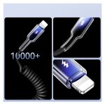 Joyroom S-A43 Crystal-Clear Series USB-A to Lightning Spiral Cable 3A 1.5m - Black - Image 7