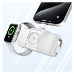 Wozinsky WF16-YCS 5000mAh 15W USB-C Mini Power Bank with Built-in USB-C Cable & Apple Watch Charger - White - Image 9