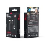 Maxlife 3in1 Cable USB - Lightning + USB-C + MicroUSB 1m 2.1A Nylon Black - Image 7