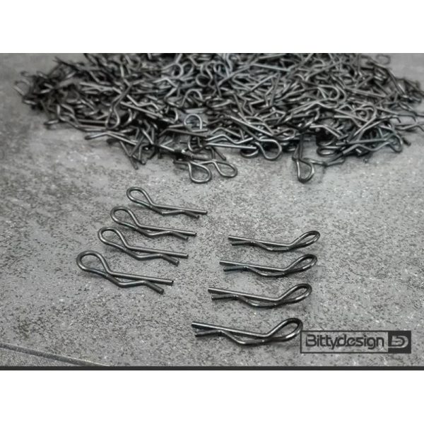 Bittydesign 1/10 Body Clips Kit (8)  - Black